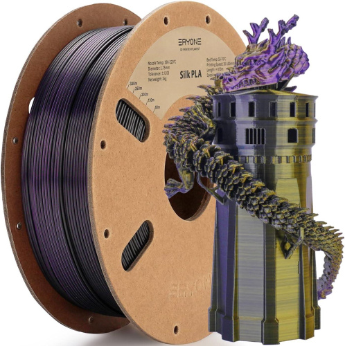 ERYONE Silk Tri-Color PLA, Black & Gold & Purple
