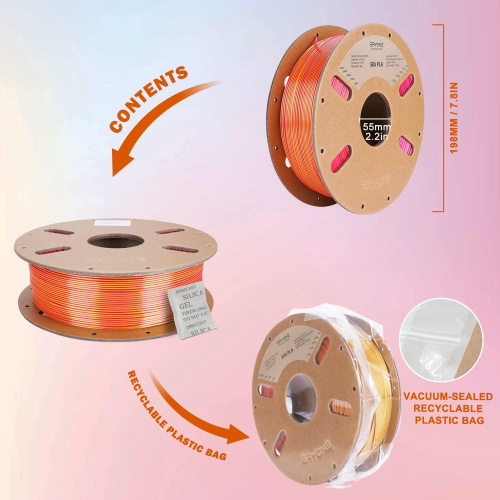 ERYONE Silk Dual-Color PLA, Red & Gold
