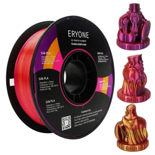 ERYONE Silk Tri-Color PLA, Red & Purple & Gold