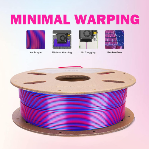 ERYONE Silk Dual-Color PLA, Red & Blue
