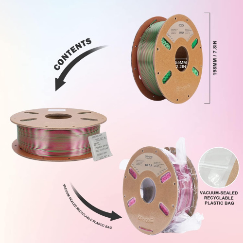ERYONE Silk Dual-Color PLA, Red & Green