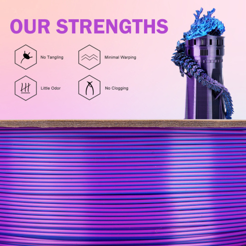 ERYONE Silk Tri-Color PLA, Black & Blue & Purple