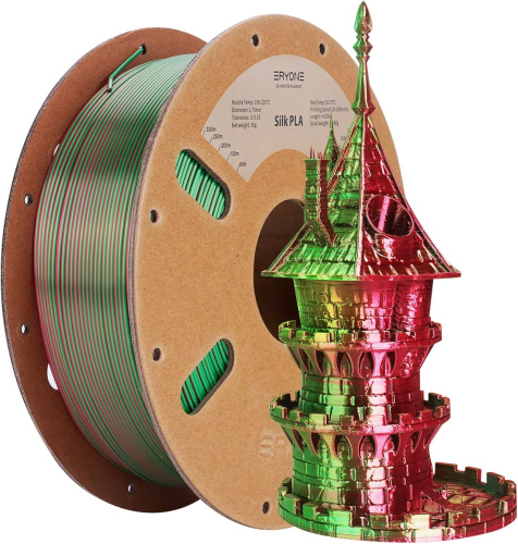ERYONE Silk Dual-Color PLA, Red & Green