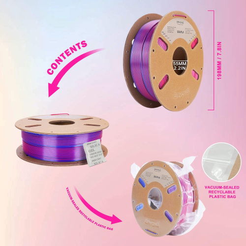 ERYONE Silk Dual-Color PLA, Red & Blue