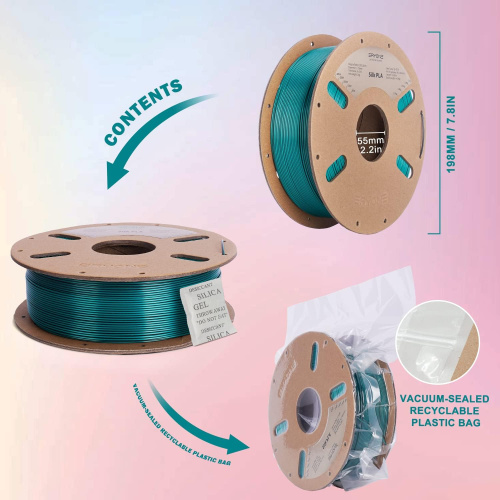 ERYONE Silk Dual-Color PLA, Emerald Green & Black